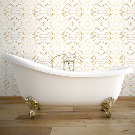 Sticker Mural Carrelage adhésif Cuisine Salle de Bain - 30 STICKERS CARRELAGES EFFET MARBRÉ DORÉ CHIC - 30stickers10x10cm (1/5)