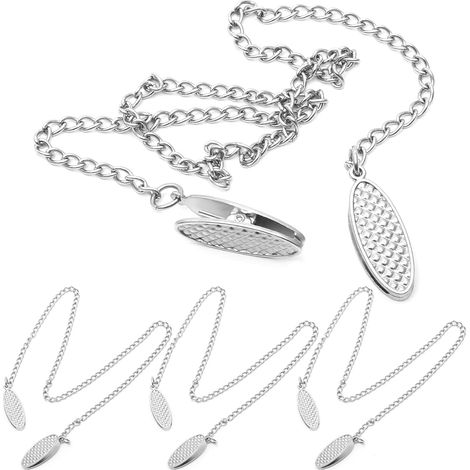 Juego de 4 pinzas para toallas de metal en tono plateado, elegantes toalleros, cadena para toallas para personas mayores, niños y adultos.