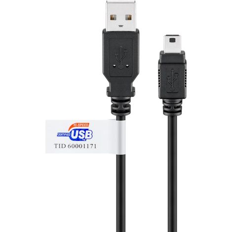 Goobay 93902 cable USB USB 2.0 1,8 m Mini-USB B USB A Negro
