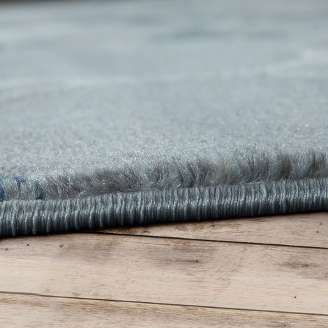 Paco Home Kurzflor Teppich Modern Marokkanisches Muster Vintage Style Ombre Look Grau Blau 80x150 cm (1/4)