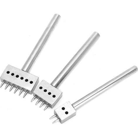 Ensemble de 3 outils de perforation pour le travail du cuir, outil de perforation de ceinture (6 mm (2+4+6)) (1/3)