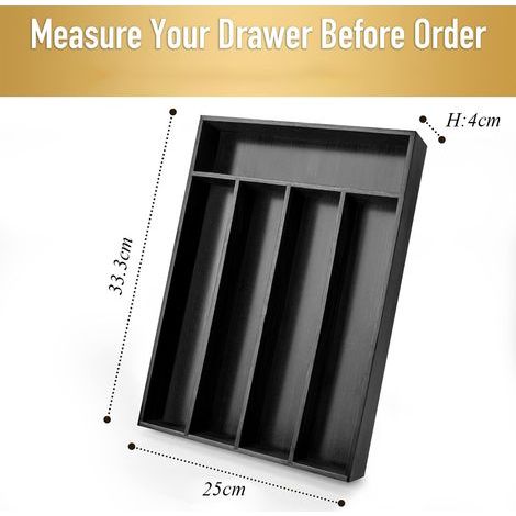 Boîte de rangement pour couverts - noire -tiroir à couverts (1/5)