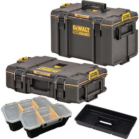 Dewalt Tough System 2.0 DS400 + DS166 Stackable Toolbox Case + 2 Organisers (1/4)