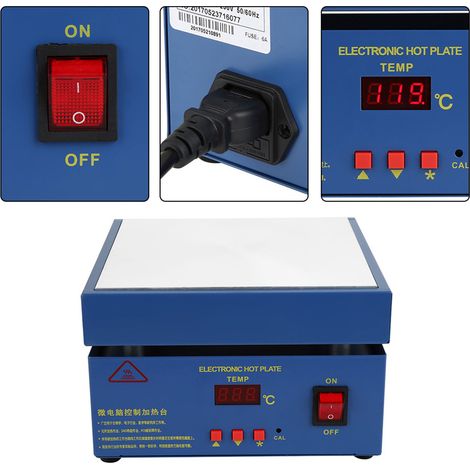 200 x 200 mm LED-Mikrocomputer-Elektroheizplatte, Vorheizstation 800 W (EU-Stecker 220 V) (1/3)