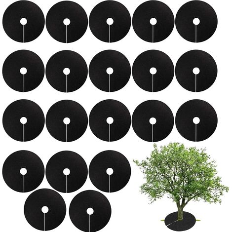 20 Pièces Anneaux De Paillage Anneaux De Paillage en Non Tissé Tapis De Protection des Arbres Réutilisable Biodégradable pour La (1/5)