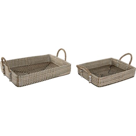 Bandeja Decoracion Set 2 Seagrass Pu 41X32X16 (1/4)