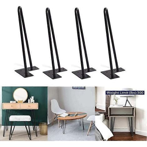 Un ensemble de quatre pieds de meubles de 40 cm, convenant aux tables basses, chaises à tiroirs, tables de chevet, etc., comprenant les vis et les patins, et pouvant être assemblés par vos soins. (1/5)