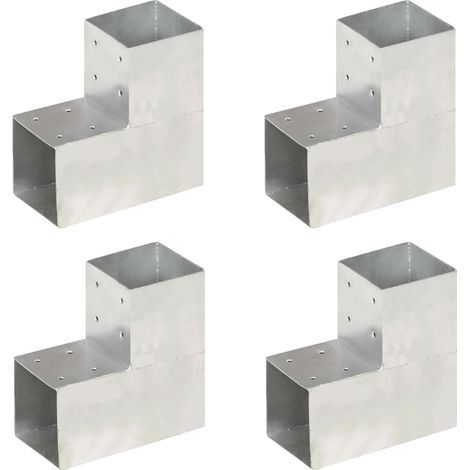 Connecteurs de poteau 4pcs Forme en L Métal galvanisé 101x101mm (1/5)