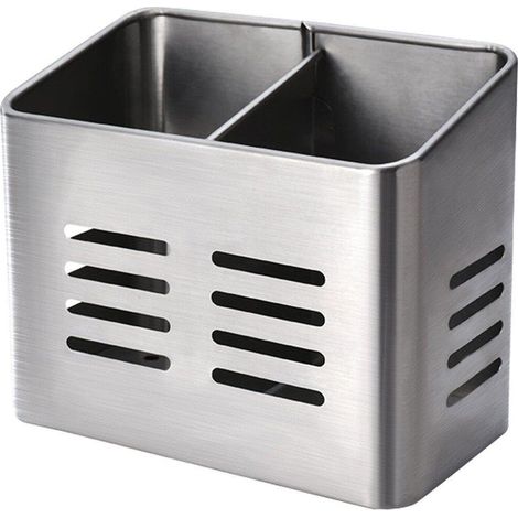 Panier d’évier 2 compartiments, égouttoir baguettes, porte-couteau, support couverts