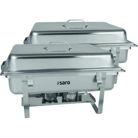 Chauffe-plat - Inox - GN 1/1 + 1/2 + 2x1/4 - Lot de 2 - ELENA - Saro