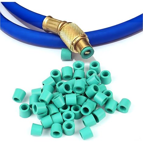 100 Pcs Charging Hose, Sealing O Ring Kit Replacement, Car Air Conditioning Repair Gaskets, A/C 1/4" Rubber Manifold Gasket Seals, Automotive Refrigeration Repair Tool (Green) (1/5)