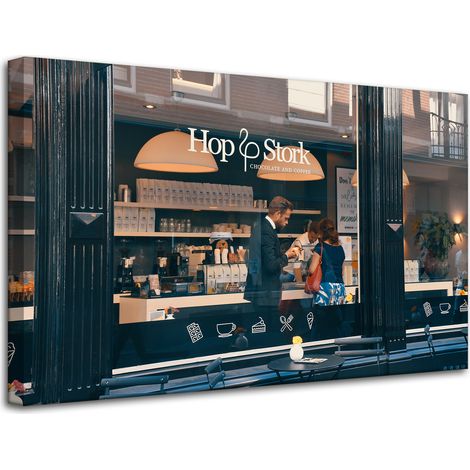 Leinwandgemälde Architektur Café 80x50 cm Hotel