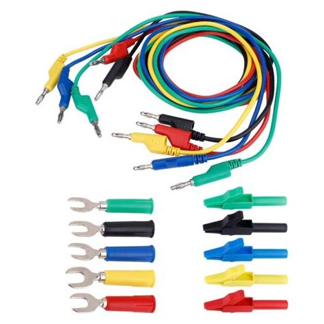 Kit de cordons de test à fiche banane 4 mm pour multimètre, pince crocodile et sonde en U (P1036A) (1/5)
