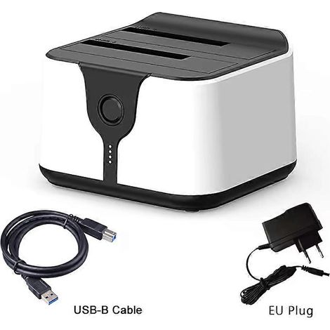 Dual-Bay-HDD-Dockingstation mit Offline-Klonfunktion (SATA zu USB 3.0) für 2,5- und 3,5-Zoll-SSDs/HDDs (EU-Stecker) (1/5)