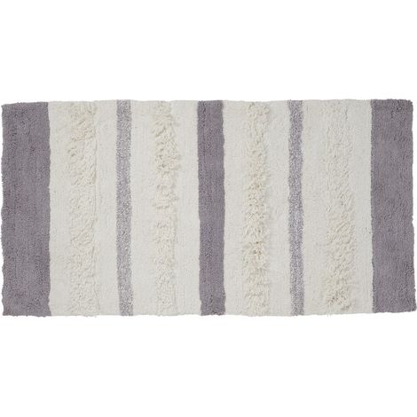 Tapis de bain déco en coton tufté 60x120cm (1/4)