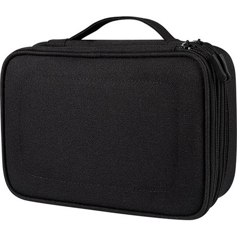 Sacoche de voyage pour câbles, étui pour accessoires électroniques, sac de rangement portable à double couche pour câbles (1/5)