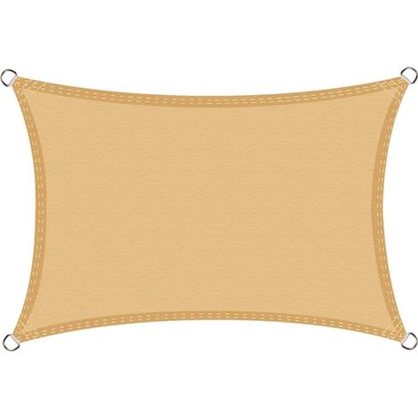 Voile d'ombrage Imperméable Rectangulaire 2x3m, Toile Ombrage PES Résistant à l'eau, Filet dombrage Rectangle 3x2m, Résistant 98% Protection Rayons UV pour Patio Terrasse Extérieur, Sable 2x3-DOU