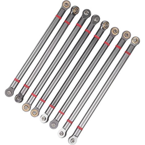 Kit de Tiges de Traction en Aluminium, 8 Pièces, pour SCX10, Pièces de Mise à Niveau pour Voiture sur Chenilles de Simulation/10 en Rouge, Couleur (Ti Couleur) (1/5)