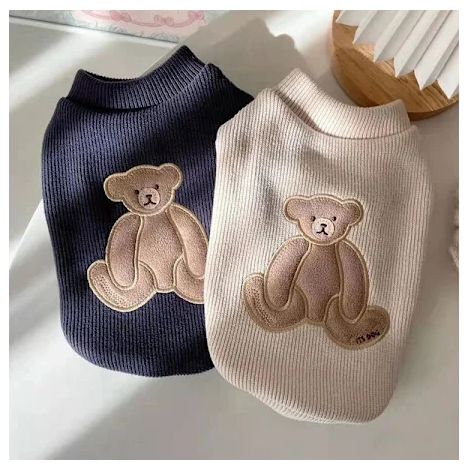 Manteau chaud d'automne et d'hiver pour chien et chat, vêtements mignons pour animaux de compagnie, vêtements pour ours en peluche, pull en polaire, 1 pièce (kaki), taille M (tour de poitrine 40 cm, l (1/5)