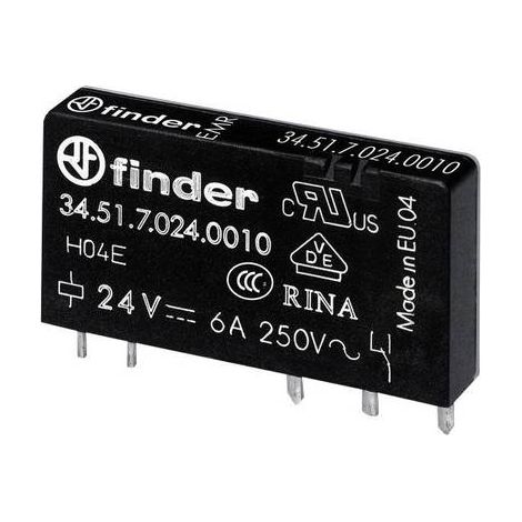 Finder 34.51.7.024.0310 Relais pour circuits imprimés 24 V/DC 6 A 1 NO (T) 1 pc(s) C155901
