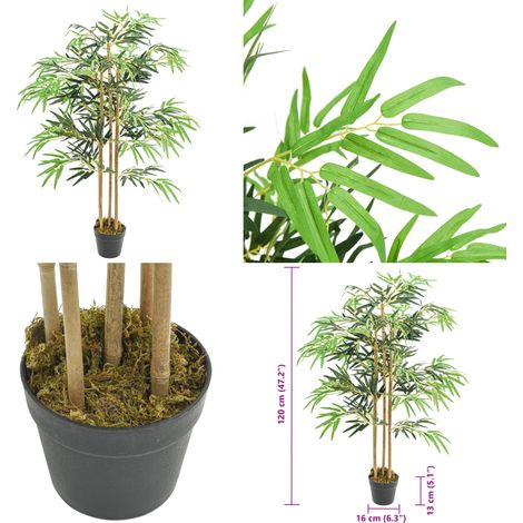 Bambusbaum Künstlich 730 Blätter 120 cm Grün - Bambus Baum - Kunstrasen - Dekorative Pflanzen - Indoor Pflanzen - Wohnaccessoires - Home & Living (1/5)