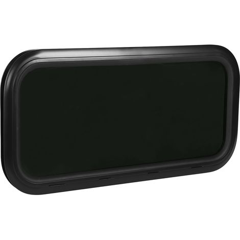 Fenêtre fixe pour camping-car, en alliage d'aluminium, verre transparent, coins arrondis, avec anneau de fixation, pour une épaisseur de paroi de 33 à 38 mm (1,3 à 1,5 po). (1/5)