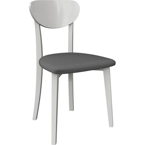 Chaise Victorville 381, Blanc, 86x47x48cm, Tissu, En bois, Bois (1/5)