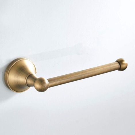 Porte papier hygiénique antique Porte rouleau de cuisine en laiton Porte papier hygiénique mural pour salle de bain et cuisine, Bronze brossé (1/5)
