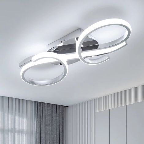 Plafonnier LED 36W design créatif – Lampe géométrique argentée – 6500K blanc froid – Couloir et intérieur (1/5)