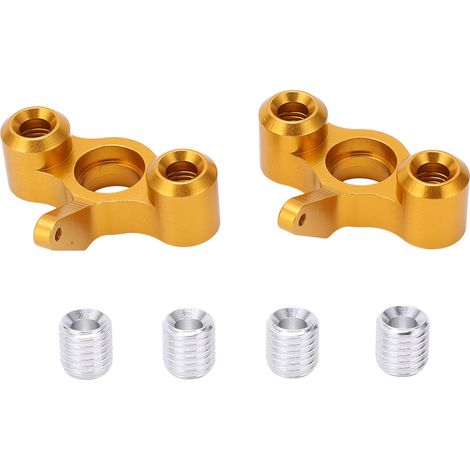 2Pièces Bloc de Direction en Alliage d'Aluminium Moyeu Porte-Fusée pour JLB 1/10 Voiture RC Pièce de Rechange Doré (1/5)
