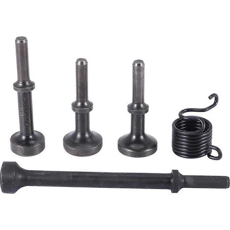 Kit d'outils comprenant un marteau pneumatique de lissage, des burins pneumatiques et des mèches. (1/4)