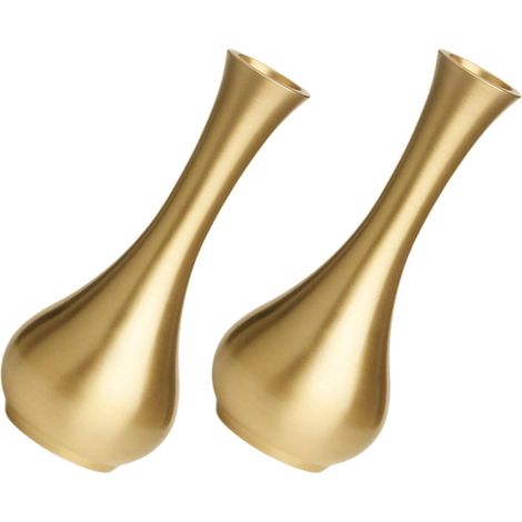 2pcs Mini Vase en Laiton Doré pour Décoration de Bureau, Facile à Arranger, Style Moderne Élégant, Ornement Polyvalent Maison (1/5)
