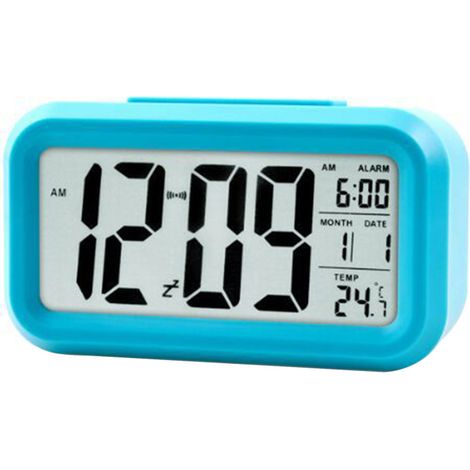 Elektronischer Wecker, intelligente Schlummerfunktion, ewiger Kalender, Dunkelblau (weißes Licht)