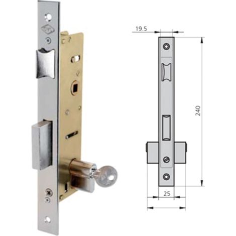 Cerradura embutir acero inox CVL 1995-32/6 AI
