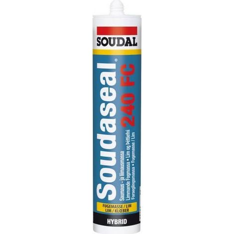 Soudaseal 240FC - Mastic colle polymère hybride EC 1 PLUS - Soudal - Poche de 600 ml Gris béton