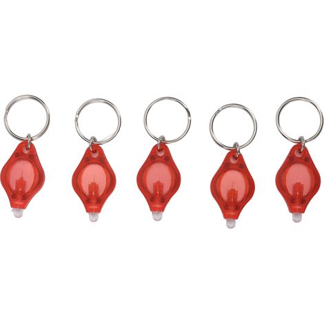 Ortviai Lampe LED mini pour porte-clés – 5 pièces, lumière rouge, détecte bijoux et documents, pile intégrée (1/5)