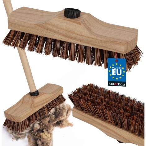 KOTARBAU® Brosse à Récurer - Balai Brosse - Bois de Hêtre & Fibres Naturelles -  23 cm - Balai Brosse Sol - Balai Brosse Exterieur - Brosse de Nettoyage - sans Manche (1/4)
