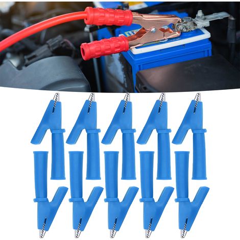 J.60048 5mm Öffnungsprüfzange, Krokodilklemme, 5mm Öffnungsadapterzange mit 4mm Steckschlüssel am Ende, verkauft in 10er-Packs, Blau. (1/5)