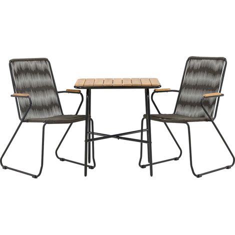 Holmbeck set de jardin table, 2 chaises naturel,noir. (1/5)
