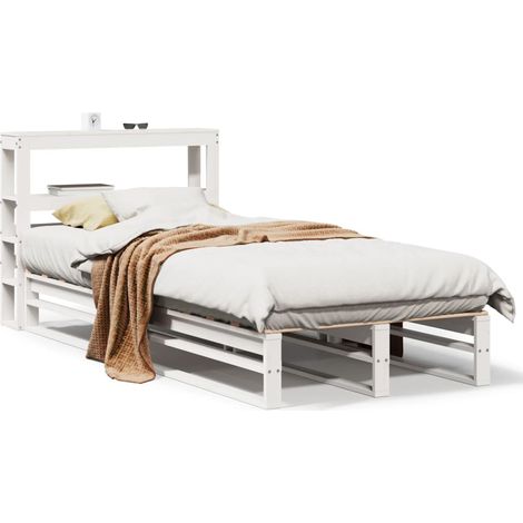 Maison Exclusive - Letto senza Materasso Bianco 75x190 in Legno Massello di Pino