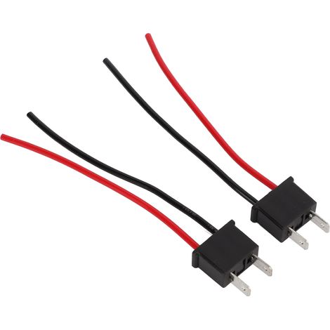 Connecteur phare H7 mâle 2 fils cuivre rouge ABS finition précise compact transport facile 12V-24V plug and play lot de 2 (1/5)