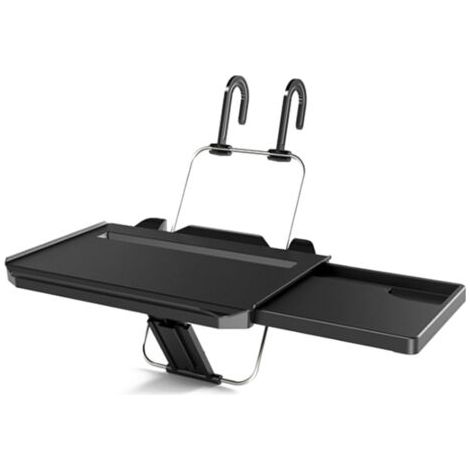 Plateau de volant portable avec tiroir, emplacement pour tablette et gobelet, idéal pour manger, écrire et travailler en voiture.