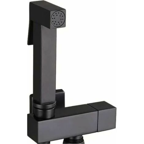 Bidet-Sprühgerät-Set für die Toilette, Handbrause aus schwarzem Messing, Wandbrause, Komplettset für die Badezimmerreinigung und persönliche Hygiene, G1/2 (1/4)