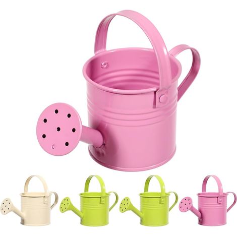 5 Pcs Galvanized Iron Flower Pots Christmas Decoration Watering Can Gift Toys Small Toy Set Flower Pot Plant for Decorating Child (1/5)