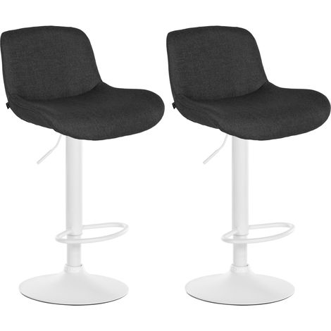 Set di 2 sgabelli da bar Solon White nero Velluto