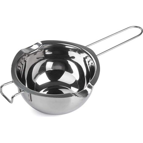 Bac à fondre en acier inoxydable pour bain marie et préparation de chocolat beurre sauces et autres aliments couleur argentée (1/5)