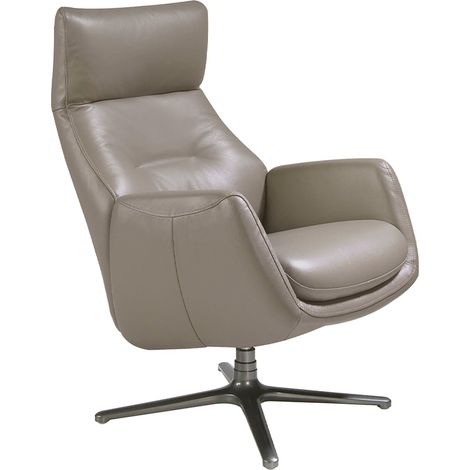 Fauteuil pivotant cuir anthracite Angel Cerda - Gris foncé élégant cuir raffiné (1/5)