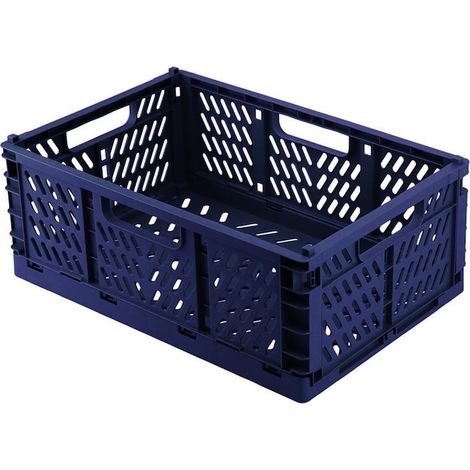 Boîte de rangement pliable, KkvoGmle, plastique, bleu foncé (1/5)