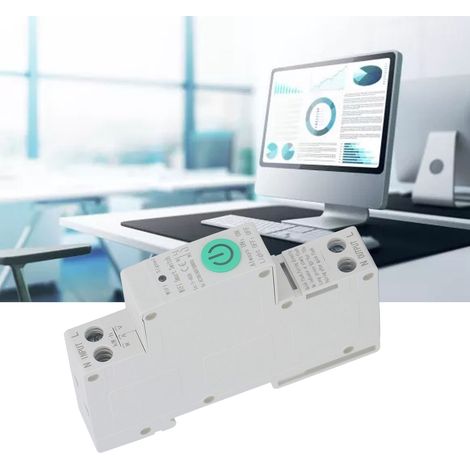 Disjoncteur intelligent WiFi AC100-240V avec disjoncteur différentiel et compteur 1P/40A (application Tuya, télécommande sur rail DIN) (1/5)