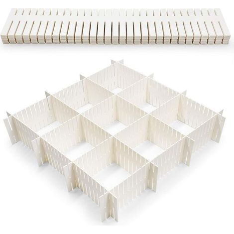 Séparateurs de tiroirs 8 pièces, organisateur de rangement de tiroir réglable Séparateurs ménagers flexibles pour fournitures de bureau, cuisine de chambre à coucher, outils de maquillage, couverts de (1/5)
